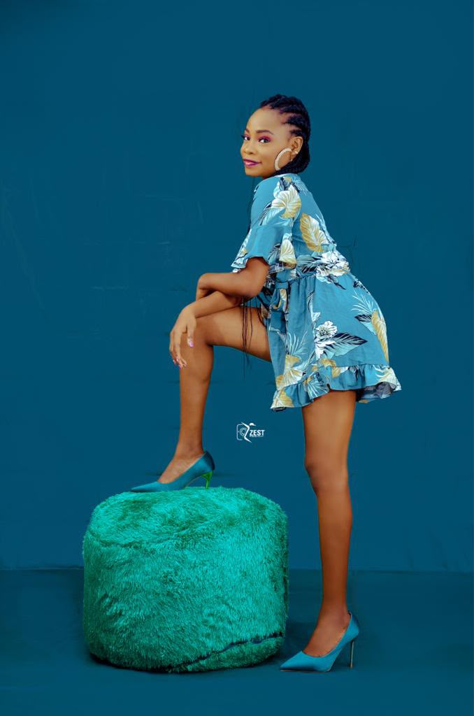 Azure Bloom Ruffle Romper
