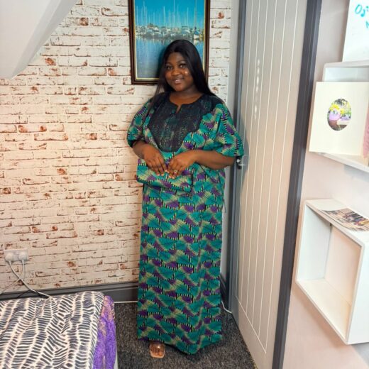 Leaf Lace Boubou Maxi Dress