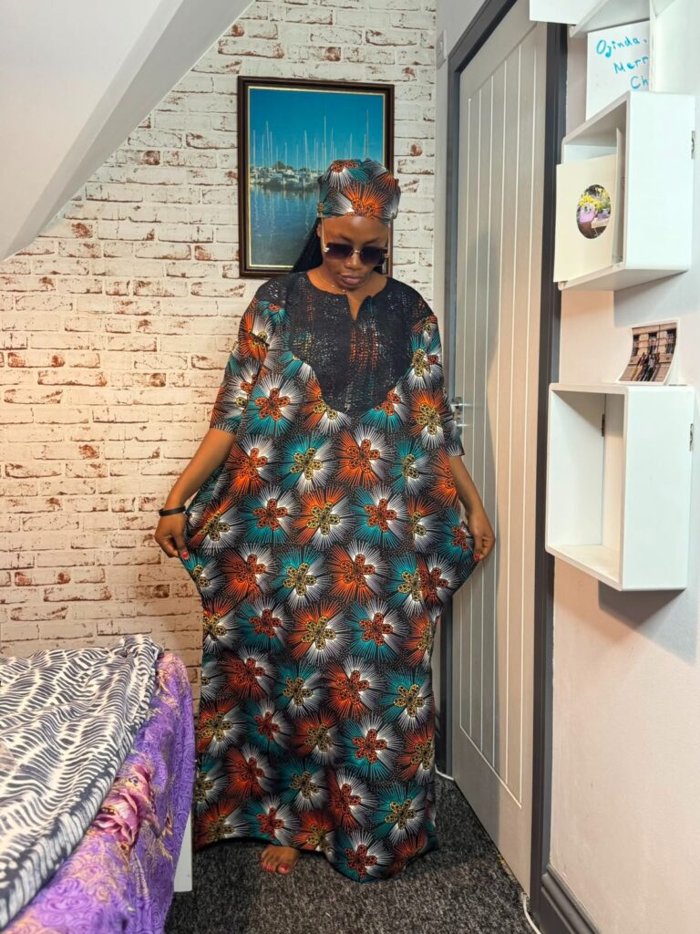 Noir Bloom Boubou Kaftan Dress