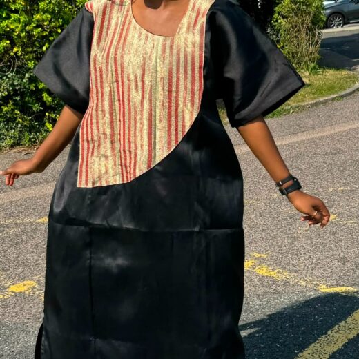 Noir Heritage Panel Boubou Kaftan Dress