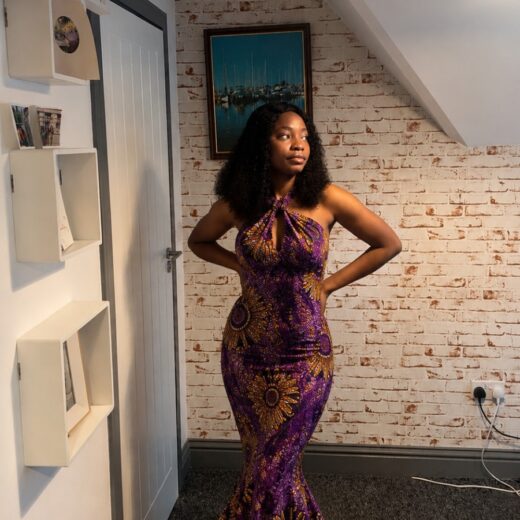 Royal Amethyst Ankara Mermaid Maxi Dress