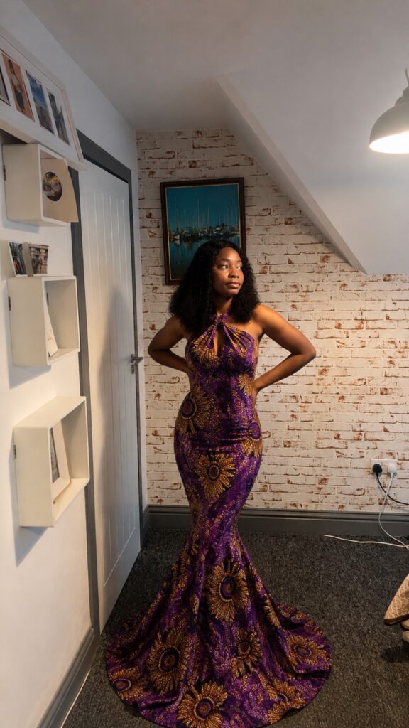 Royal Amethyst Ankara Mermaid Maxi Dress